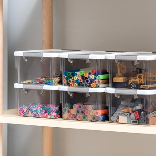 Citylife 1.32 QT 10 Pack Small Storage Bins Plastic Storage Container Stackable Box with Lids for Organizing, Clear Grey. - color: Clear Grey, size: 1.3 QT(10 Pack)
