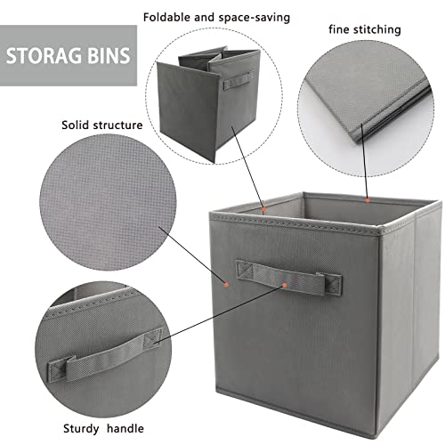 EBIGIC Mini Size 1-Pack Cube Storage Bins 9.0"x7.5"x7.5" Fabirc Foldable Closet Toy Organizer Collapsible Cloth Gray - color: Grey 1Pack, size: 9”x 7.5”x 7.5”