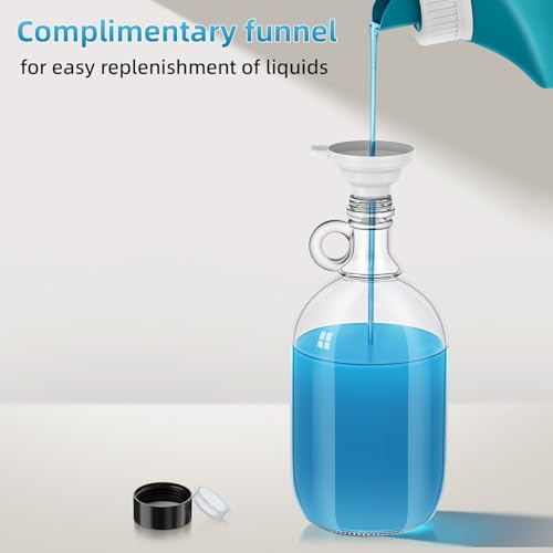 Laundry Detergent Dispenser,64oz Fabric Softener Dispenser,Glass Liquid Laundry Detergent Container,Laundry Detergent Organizer for Laundry Room Organization with 4 Labels,2 Pack