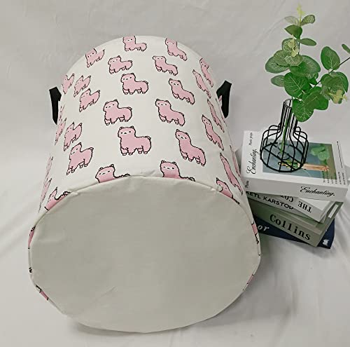 Baby Storage Basket Kids Hamper Nursery Bins Organizer Gift Toy Box Laundry Basket for Women Large Canvas Collapsible Chest for Home/Dorm/Office/Closet/Shelf/Room Decor - color: ALPACA