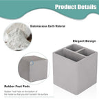 Diatomite Toothbrush Holders for Bathrooms, Electric Toothbrush and Toothpaste Holder 3 Slots Tooth Brush Organizer for Bathroom Countertop, Shower, Vanity - Dark Gray - color: Dark Gray