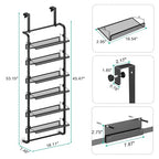 BUKFEN 6 Tier Adjustable Heavy Duty Metal Shoe Rack, Door Hanging and Wall Mount Organizer for Closet, Bedroom, Entryway, Laundry, Apartment, Small Spaces, Space Saving Solution for Busy Homes