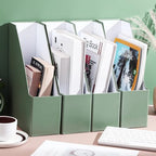 Feifeiya Magazine File Holder Set of 6 Stylish Sturdy Cardboard File Boxes Desk Organizer Beautiful Magazine Holder Rack with Gold Label Holder for Home Office Desktop Bookshelf Classroom(Sage Green) - color: sage green