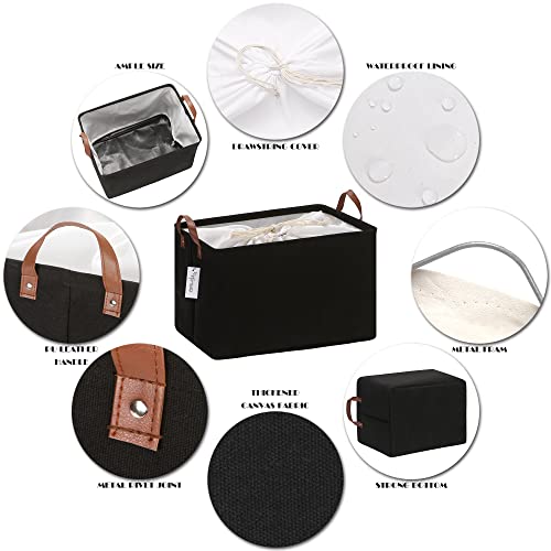 Hinwo 31L Large Storage Bins, Closet Organizers and Storage, Shelf Baskets, Foldable Clothes Storage Baskets with Handles, Containers for Clothing, Blanket, Towels, Toys, Bedding (Black) - color: Black, size: 16.5" / 31L / 1-Pack