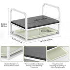Laundry Detergent Holder Stand, Liquid Detergent Dispenser Shelf Organizer with Cleanable Drip Tray, Liquid Holder Stand Catcher for Laundry Room Organization and Storage (Flat-BlackWhite) - style: Flat-Black Wood