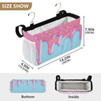 Bedside Caddy Hanging Bunk Bed Caddy Bed Organizer Hanging Pocket with 2 Hooks Bedside Storage Organizer Pocket Bag Holder Cartoon Dripping Frosting - color: Cartoon Dripping Frosting