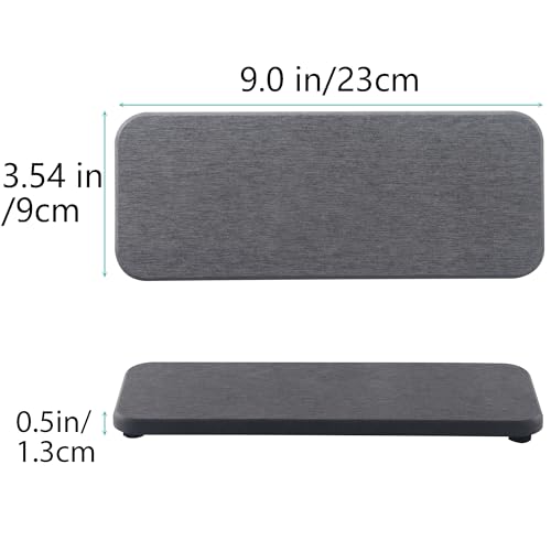 NiuYichee 2 Pcs Water Absorbing Stone Trays, Kitchen/Bathroom Sink Soap Dish, Diatomite Tray Used for Hand Soap & Cosmetic Bottles in The Modern Home, 3.54" W x 9" L, Dark Gray - color: Dark Gray, size: 9" x 3.54"