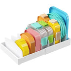 Lifewit Kitchen Cabinet Organizer for Food Contanier Lid, Expandable Lids Holder with 8 Adjustable Dividers & 9 Sections for Pantry Organizers and Storage, Home Drawer Organization, Large, 9.8"-17" - size: Large(9.8-17.3" x 9.6")