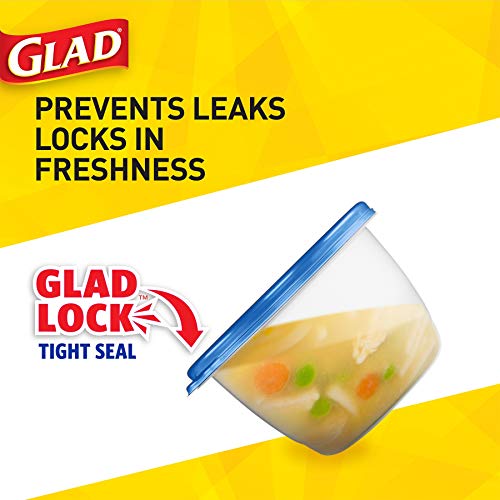 Glad GladWare Medium Rectangle Food Storage Containers with Lids, BPA Free Plastic for Soups Salads and Meal Prep, Airtight Leak Resistant, Microwave Dishwasher Freezer Safe, 24 Oz, 5 Count - 6 Pack - size: 24 oz - 30 Count, style: Rectangle