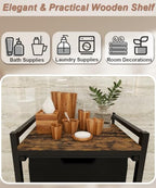 14.5 Gal Large Laundry Hamper with Wheels, Pull-Out & Removable Sorter Bags, Freestanding Clothes Basket Organizer for Clothing or Toys in Bathroom and Living Room, Rustic Brown and Black - size: 1 Section with wheels