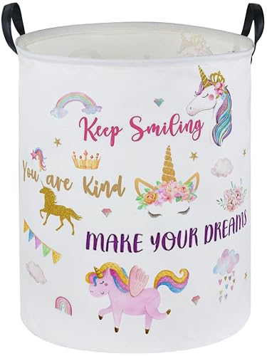 Essme Kids Laundry Basket,Unicorn Hamper Collapsible Waterproof Storage Bin for Girls,Gift Baskets(Color Unicorn) - color: Color Unicorn