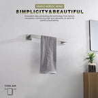 KOKOSIRI 16-Inch Single Towel Bar, Bathroom Kitchen Towel Holder, Wall Mounted SUS304 Stainless Steel Towel Rack, Brushed Nickel, B4003BR-L16 - color: Brushed Steel, size: 16-Inch