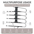 MORALVE Pants Hangers Space Saving - 4 Pack - Non-Slip Multi-Layer Space Saving Hangers - Multifunctional Clothing Rack for Closet Storage - Ideal for Jeans, Trousers, Skirts, Scarves & Slacks (Black) - size: 4 Pack