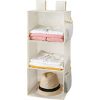 MAX Houser 3-Shelf Hanging Closet Organizers, Collapsible Closet Hanging Shelves for Camper, Nursery Hanging Organizers, Beige, 2-Pack - color: Beige2