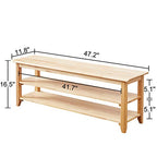 XKZG Storage Bench Wooden Shoe Rack Bench Simple Style Wood Entryway Bench (Natural,47.2") - color: Natural, size: 47.2"W x 11.8"D x 16.5"H