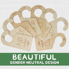 Baby Closet Dividers for Clothes Organizer - Wooden Baby Clothes Size Dividers from Newborn to Toddler, Double-Sided Gender Neutral Baby Clothes Dividers