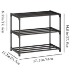 3-Tier Small Shoe Rack, Metal Stackable Kids Shoe Shelf Storage Zapateras Organizer,Narrow Shoe Rack Sturdy for Closet Hallway Entryway Living Room Bedroom (Black) - size: 3-Black