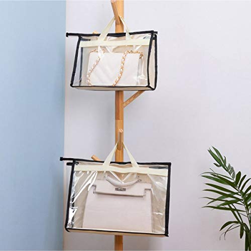 CINPIUK Clear Handbag Storage Bags Purse Organizer for Closet, Zipper Hanging Storage Bag for Handbags, S, 2PCS - color: Beige, size: S-2PCS