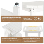 HIPS Shower Benches for Inside Shower, Shower Stool with Space-Efficient Storage Shelf, Waterproof Shower Chair Seat for Spa Bathroom(White) - color: White