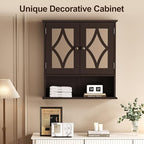 RoyalCraft Bathroom Medicine Cabinet Wall Mounted, Over the Toilet Storage Cabinet with Towel Rack and Adjustable Shelf, Large Bathroom Towel Cabinet Wall Mount 22x25 inch (Brown) - color: Brown