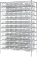 Akro-Mils 30164 Plastic Shelf Bins, Heavy Duty Storage Bins for Garage, Closet, and Drawer Organization, 24-Inch x 6-1/2-Inch x 4-Inch, Clear, 6-Pack - color: Clear