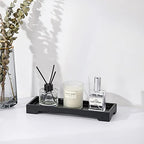 Luxspire Bathroom Vanity Tray, Resin Black Bathroom Tray Toilet Tank Tray, 11.2x4.1 inch Kitchen Sink Trays, Countertop Organizer for Candles Soap Towel Perfume Holder Jewelry Dish, Small, Matte Black - color: C - Black, style: Small