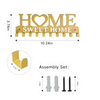 Key Holder Wall Mounted with Screws and Anchors, Gold Multifunctional Key Hanger with 10 Hooks, Entryway Front Door Kitchen Hallway Garage Office - color: Home-1 Gold