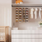 VERONLY Hanging Shoe Shelves - 6 Section,Closet Organizer Set of 2 with Woven Bamboo Shelves,Slim 5.5” Wide Design for Space-Saving Storage,White - style: White 2-Piece Narrow Hanging Set