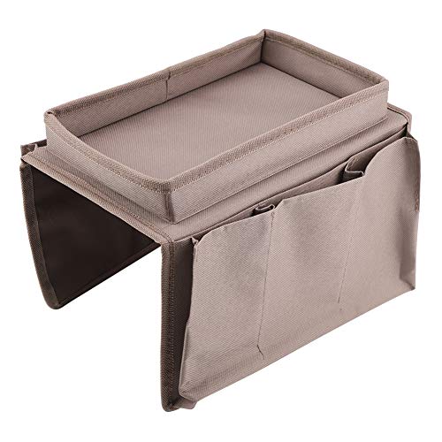 Armchair Caddy, Couch Caddy Chair Side Pocket Organizer Arm Chair Organizer Chair Arm Organizer Sofa Remote Control Holder(Brown) - color: Brown