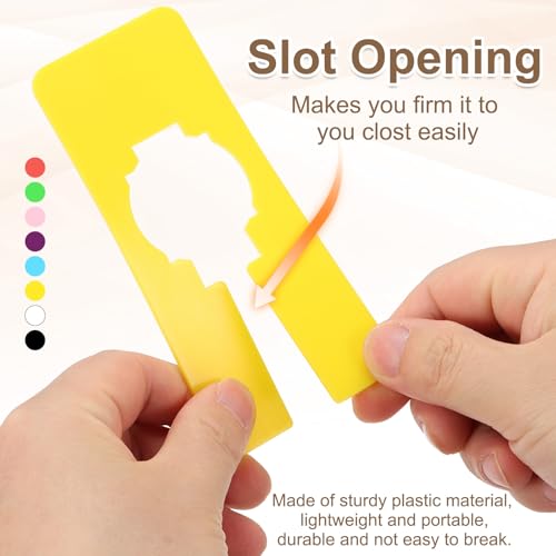 PATIKIL 16 Pcs Rectangle Clothes Dividers, 5 Inch Blank Clothing Rack Divider Sorting Clothes Size Reusable Wardrobe Hanger Separator with Pen, Yellow - color: Yellow