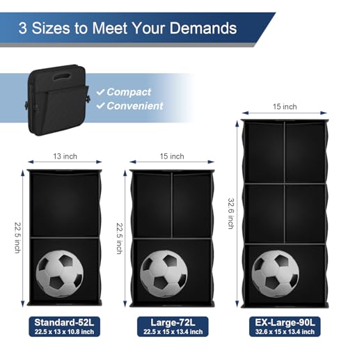 Femuar Large Capacity Trunk Organizer, Waterproof Car Accessory, Non-Slip, Foldable, Suitable for All Vehicles, Black - color: Black, size: Extra Large