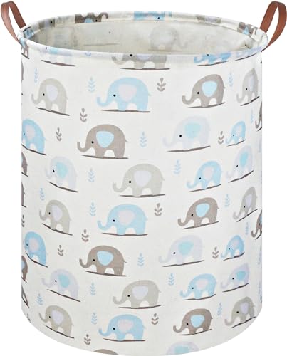 NTAOHAMPER Laundry Hamper, Elephant laundry Basket, Nursery Hamper, Waterproof Storage Bin for Bedroom, Clothes Organizer Basket, Room Decor(Blue Elephant) - color: Blue Elephant