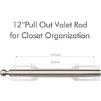FIRJOY 12" Valet Rod for Closet Pull Out (2 Pack, Brushed Nickel) - color: Brushed Nickel, size: 2 Pack
