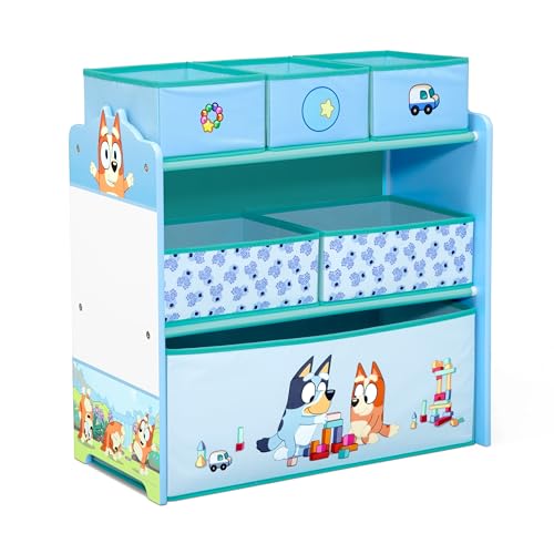 Delta Children - Bluey Design & Store 6 Bin Toy Storage Organizer - Greenguard Gold Certified, Blue - color: Bluey