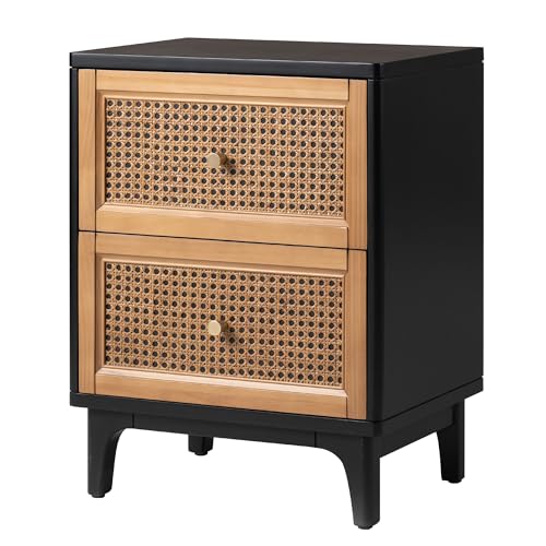 COZAYH Set of 2 Fully-Assembled Modern Farmhouse Clean-Lined Nightstand, End Table with 1 Drawer, Black - color: Black, style: 1 Drawer/2 pack