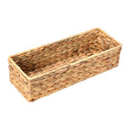 Household Essentials Water Hyacinth Rectangular Storage Basket, Natural - color: Natural