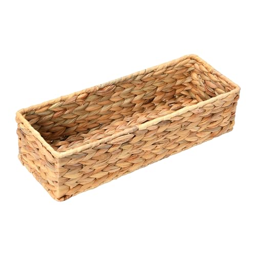Household Essentials Water Hyacinth Rectangular Storage Basket, Natural - color: Natural
