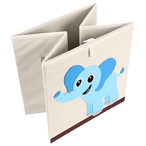 Foldable Animal Cube Storage Bins Fabric Toy Box/Chest/Organizer for Kids Nursery, 13 inch (Elephant) - color: Elephant
