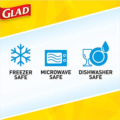 Glad GladWare Medium Rectangle Food Storage Containers with Lids, BPA Free Plastic for Soups Salads and Meal Prep, Airtight Leak Resistant, Microwave Dishwasher Freezer Safe, 24 Oz, 5 Count - size: 5 Count (Pack of 1), style: Rectangle