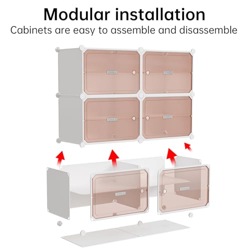 MAGINELS 6-Tier Shoe Rack,Expandable Plastic Shoe Cabinet. Shoe Storage with Door,Entryway, Closets, Hallway, and Bedroom.Accommodates Up to 24 Pairs of Shoes.Grey (6 Tier 24 Pairs（White）) - size: 6 Tier (24 Pairs)