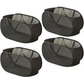 4 Piece Popup Mesh Laundry Basket Durable Handles Collapsible Laundry Baskets Folding Clothes Pastic Hamper for Laundry Room College Dorm (Black) - color: Black