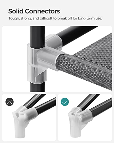SONGMICS Portable Closet, Wardrobe Closet Organizer with Cover, 3 Hanging Rods and Shelves, 4 Side Pockets, 51.2 x 17.7 x 65.7 Inches, Large Capacity for Bedroom, Living Room, Ink Black URYG092B02 - color: Ink Black, size: 3 Tiers（51.2"L）