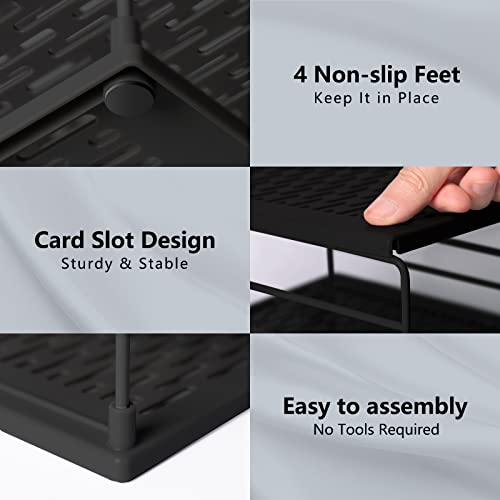 Upgraded Cabinet Organizers and Storage -Divided Compartment Holder for Plastic Bag, Wrap, Foil, Snack and Box for Kitchen and Pantry Organization and Storage, Kitchen Organization(Black) - color: Black