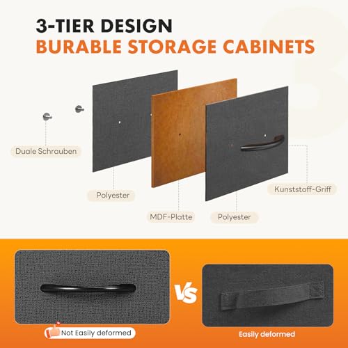 Sweetcrispy Dresser for Bedroom, Fabric Dresser with 8 Drawers, Chest of Drawers for Closet, Living Room, Sturdy Steel Frame, Wooden Top, Easy Pull Handle, Ash - color: Ash, size: 31.5"D x 11.8"W x 36.4"H (8 Drawers)