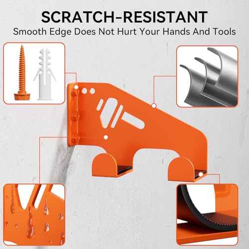 XZHXFX Chainsaw Hanger Wall Mount - Heavy Duty Chainsaw Holder for Garage Organization, Storage Shed Organizer, Chainsaw Rack with Protective Pad, Garage Tools, 1 Pack(Orange) - color: Orange 1 Pack