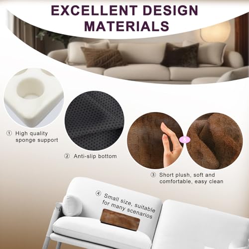 Couch Cup Holder Pillow, 5 Hole Couch Drink Holder! Keep Drinks Hand Side and Keep Temp, Prevent Spills and Use Anywhere. Cup Holder for Couch, Bed, Camping, RV, Car, Beach. Brown - color: Brown