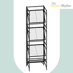 Nature's Rhythm 4-Tier Metal Storage Rack, Basement Storage Room Closet Shelving Utility Shelf Adjustable Garage Shelving Metal Shelving Unit (12.84 x 11.27 x 44.80inch, Black) - size: 4-Tier