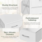 CHOEZON Stackable Storage Drawers for Closet, 3 Drawer Dresser with Wooden Top, Fabric Clothes Organizers with Metal Handles, Closet Organizer with 3 Drawers for Bedroom, Living Room, White TCW31WB - size: 11.8"D x 15.7"W x 23"H (3 Drawers)