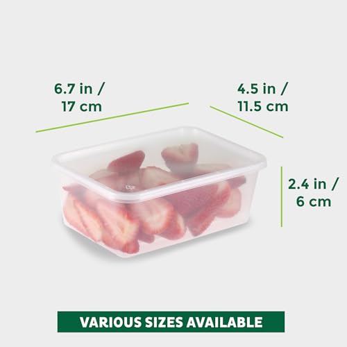 Freshware Food Storage Containers [50 Set] 25 oz Plastic Deli Containers with Lids, Slime, Soup, Meal Prep Containers, BPA Free, Stackable, Leakproof, Microwave, Dishwasher and Freezer Safe - size: 25 oz - 50-Sets
