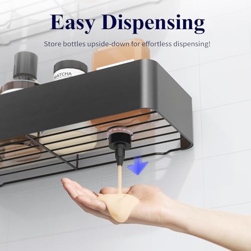 Kitsure Shower Caddy - 2 Pack Adhesive Shower Organizer, Rustproof Metal Shelves, No-Drill Bathroom Organizers and Storage, Grey, Large - color: Dark Grey, size: Large